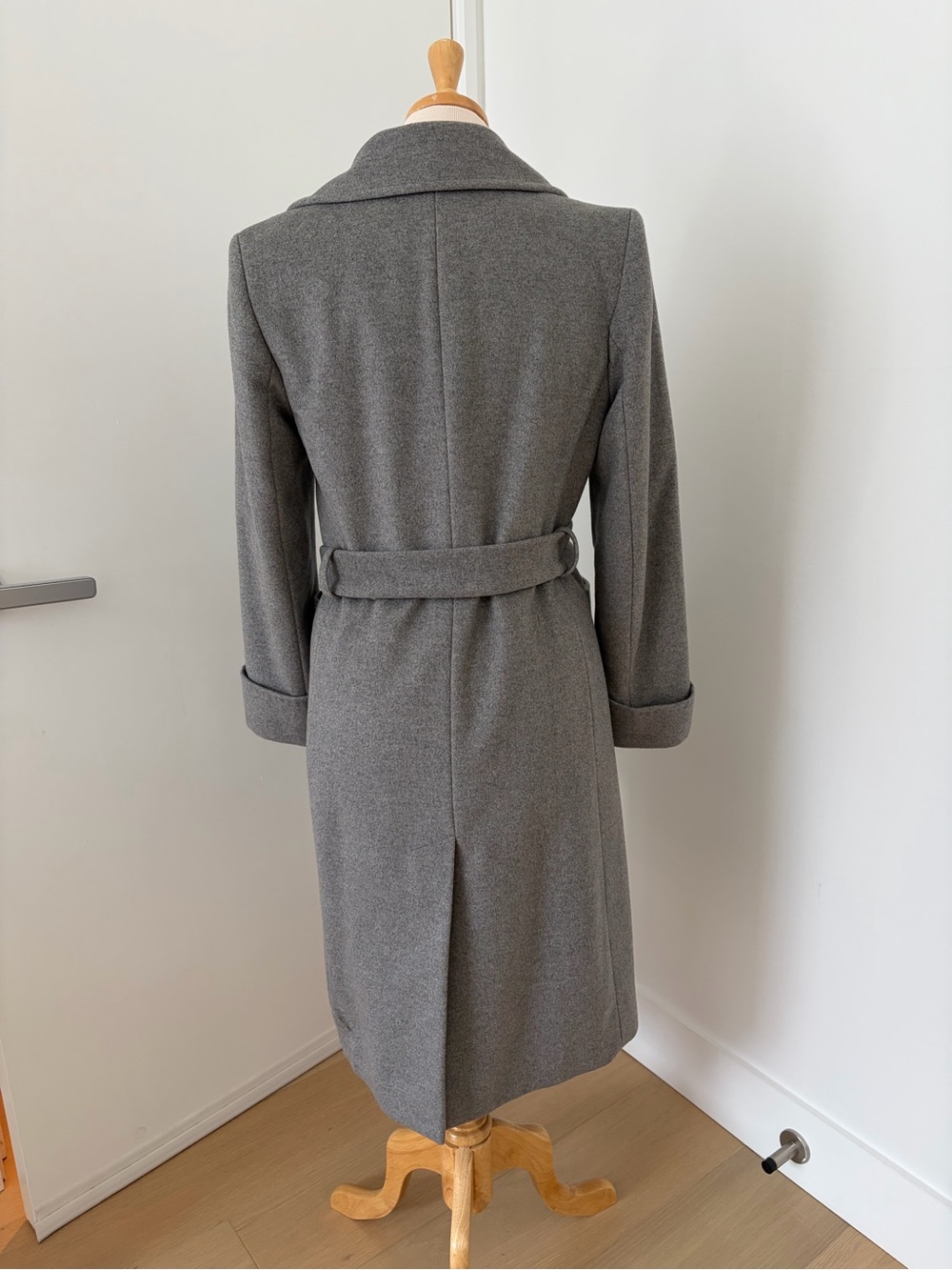 Ralph Lauren Gray Wool-Blend Belted Trench Coat - Picture 2 of 6